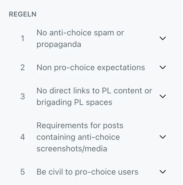 The top 5 rules of r/prochoice