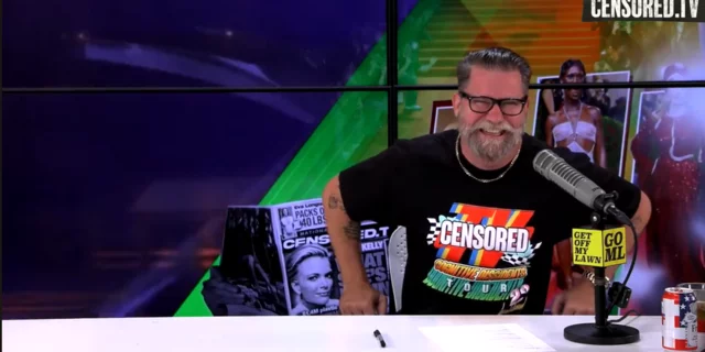 Screenshot from an episode of Gavin McInnes's Get Off My Lawn on the "dangers of Drag Queen Story H