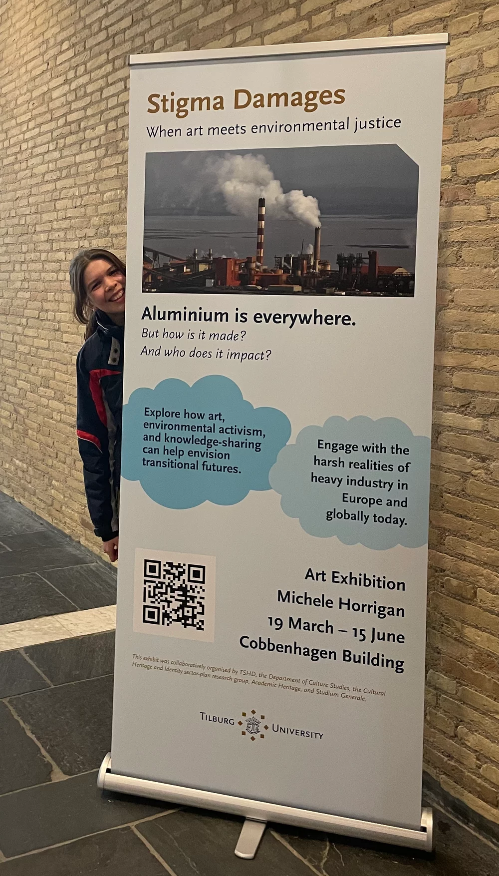 Clara Daniels with Stigma Damages advertisement banner