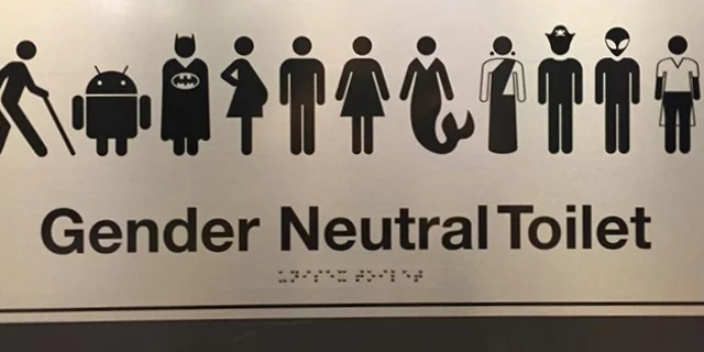 gender-neutral bathroom sign