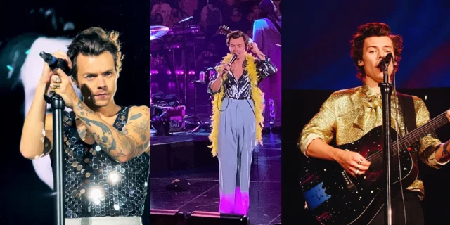 Multiple performances of Harry Styles on stage