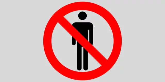 a prohibitation sign for men