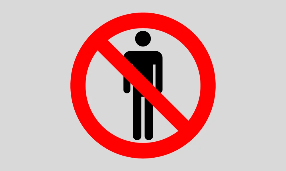 a prohibitation sign for men