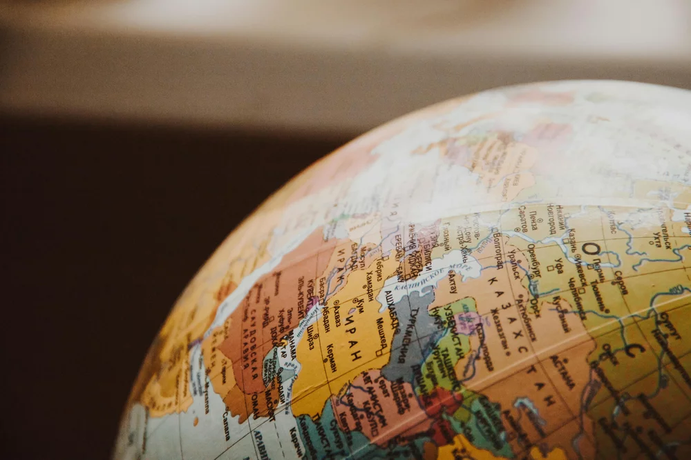 The world on a globe