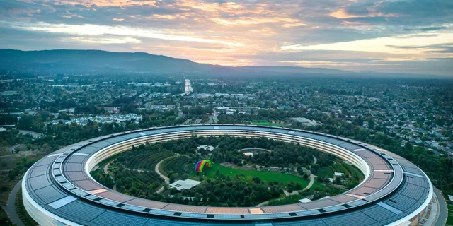 An Aerial Shot of the Apple Park in California