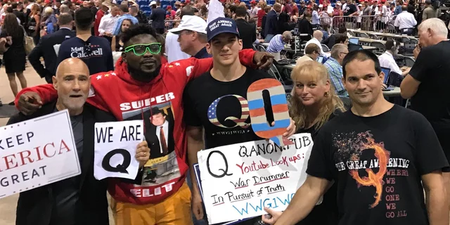 QAnon members and Trump supporters