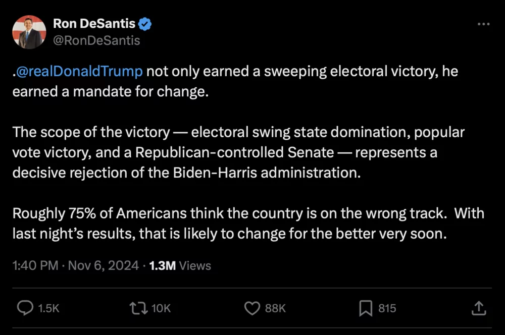 Screenshot on X by @RonDeSantis